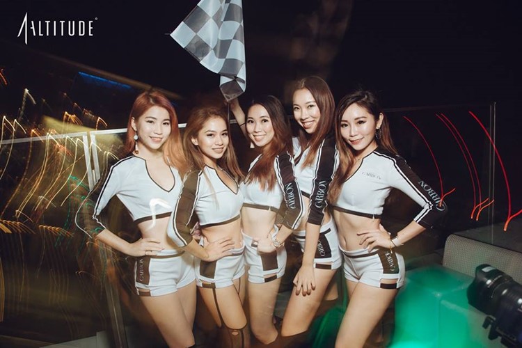 1 Altitude nightclub Singapore party girls having fun dancing drinking exotic dancers