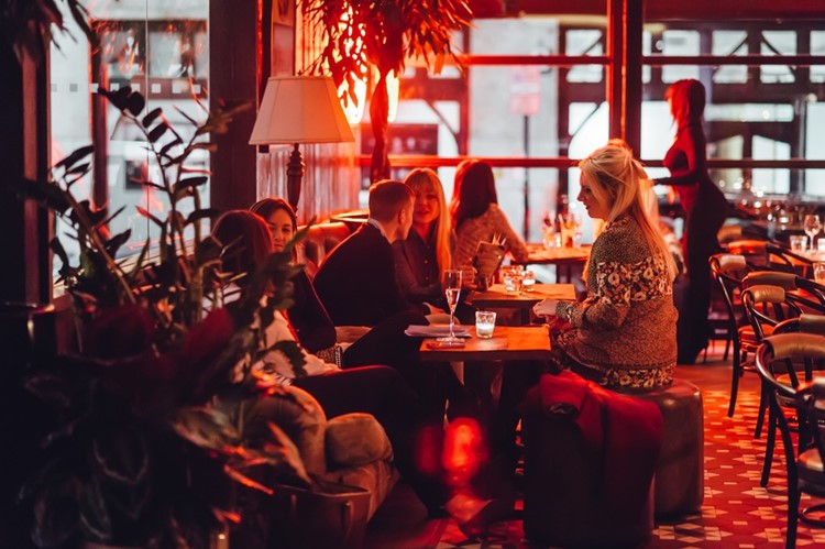 100 wardour st london view of the club people socializing and having fun ambiental red light