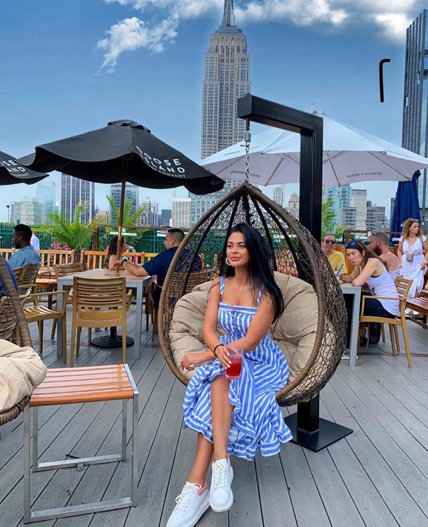 230 Fifth Rooftop Club in NYC New York City girls pretty brunette dress clubbing guest list fun bar