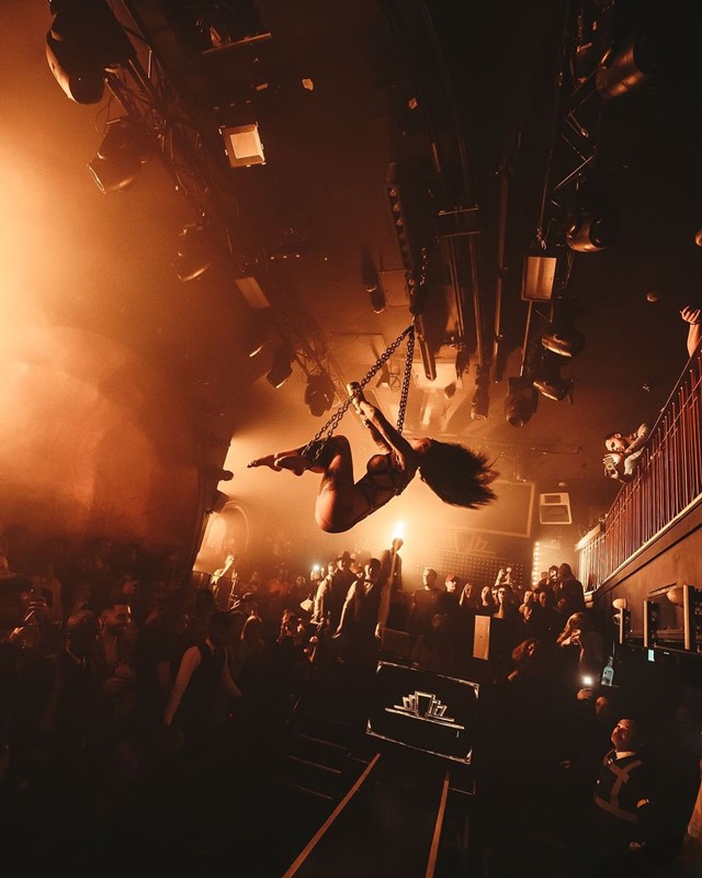 Reign, showclub, club, dancer, hanging hoop, exotic show