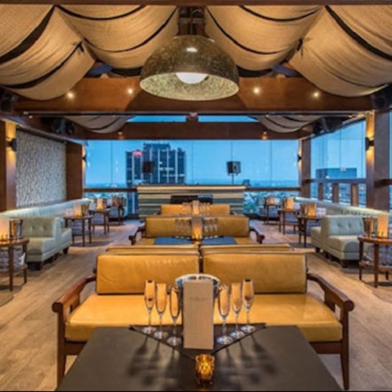 The Highlight Room club Los Angeles blonde girls attending event fashion nightclub dresses models