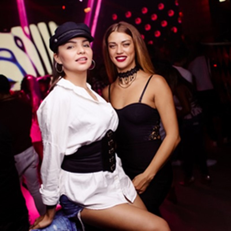 DOME nightclub Dubai pretty brunette girls