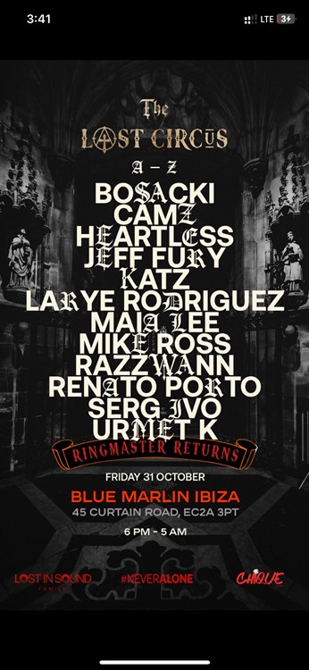 The Last Circus  at Blue Marlin Ibiza in London 31 Oct 2025