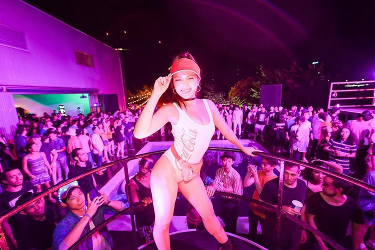 Ageha nightclub Tokyo sexy dancer on stage