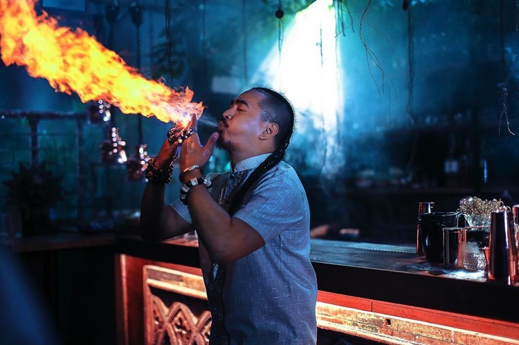 Agimat club Manila show kitchen blowing fire