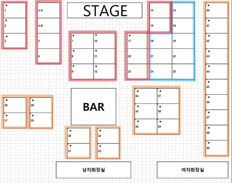 Aqua nightclub Seoul table map sit down book reserve your own area celebrate
