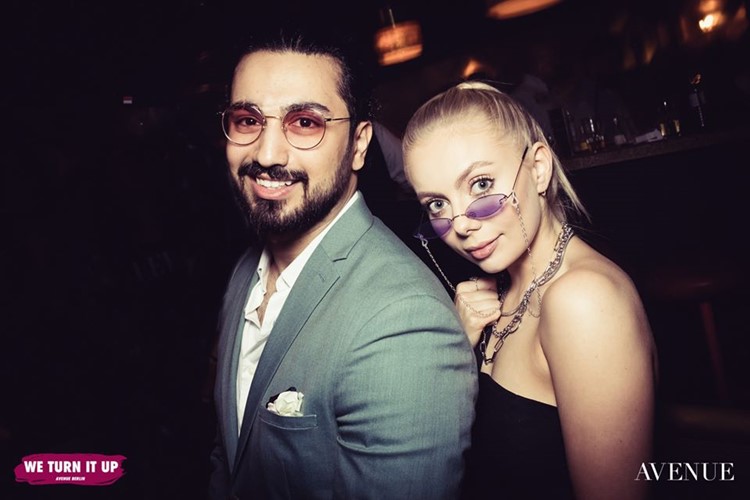 Avenue nightclub Berlin pretty couple man girl go out have fun best club vip