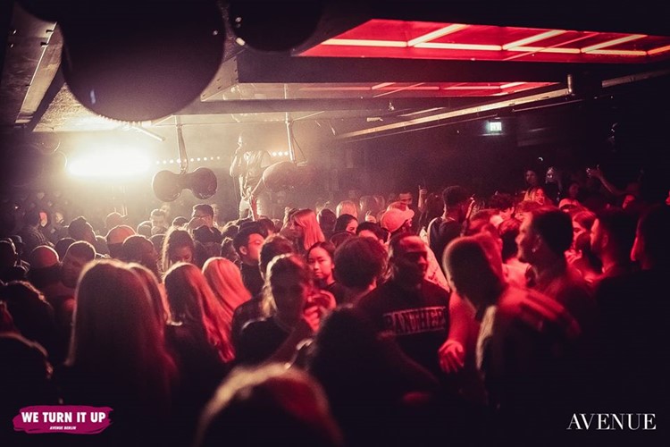 Avenue nightclub Berlin crowd dancing fun party dj mixing music 