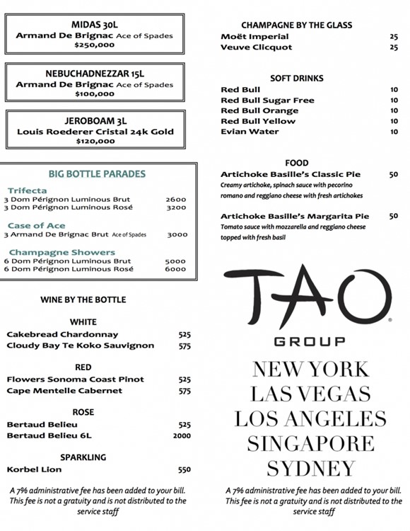 Avenue nightclub Nyc table booking service price package cognac whisky gin rum cocktails