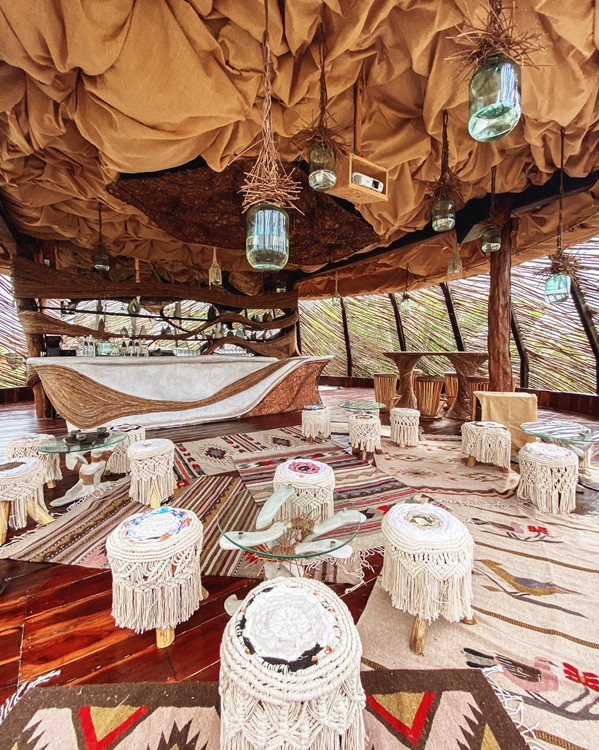 Azulik in Tulum restaurant indoor table seating venue