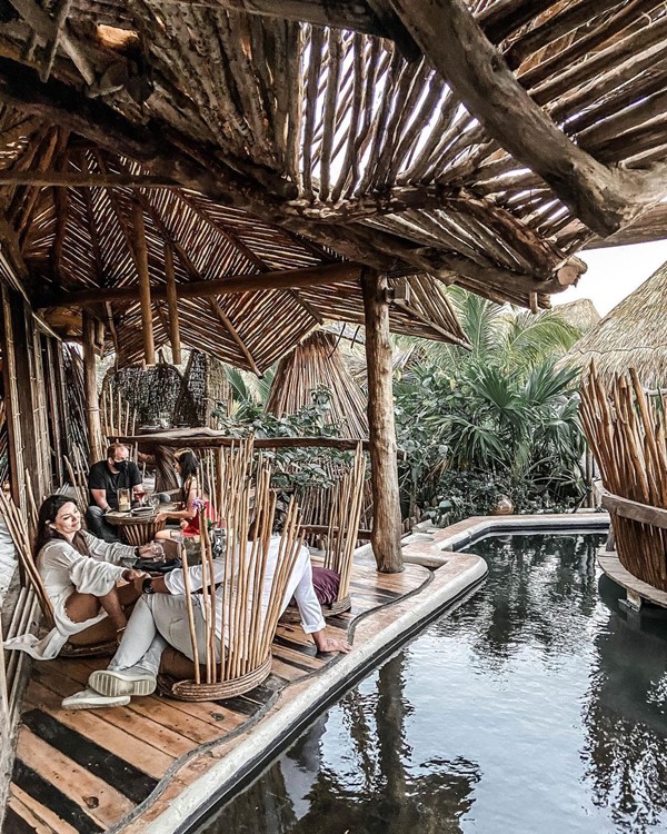 Azulik in Tulum outdoor swimming pool club fun party event 