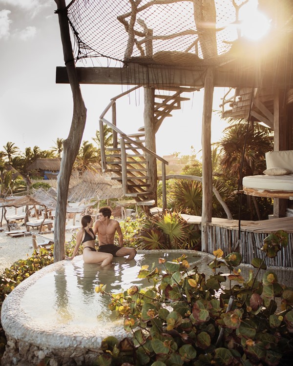 Azulik in Tulum warm days book vip table exclusive reserve couple pool fun
