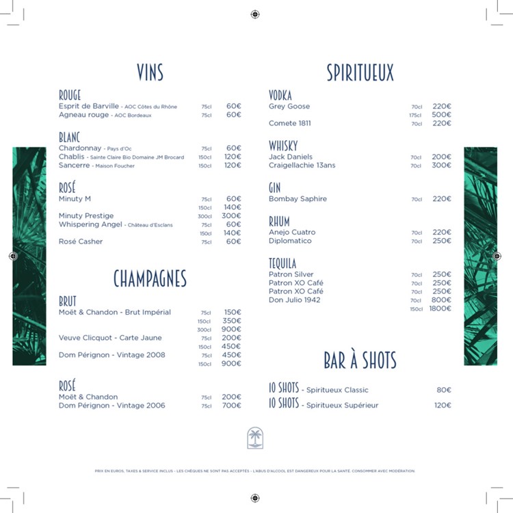 Azur club in Paris nightclub drinks alcohol bottles bottle service reservation price