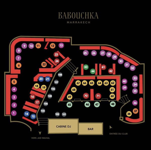 Soirée dans la boîte Babouchka VIP à Marrakech. Trouvez des promoteurs pour la liste des invités sur Clubbable