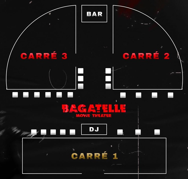 Bagatelle Paris nightclub tables map view vip premium areas dance floor dj bar
