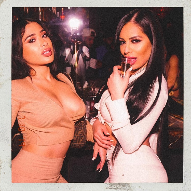 Ballet nightclub Los Angeles brunette girls dresscode in tight mini dresses having fun dance party dj mix music go out nightout best fancy club