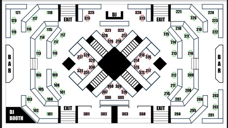 Bamboo nightclub Bucharest map of table seats book your own celebrate vip reserve