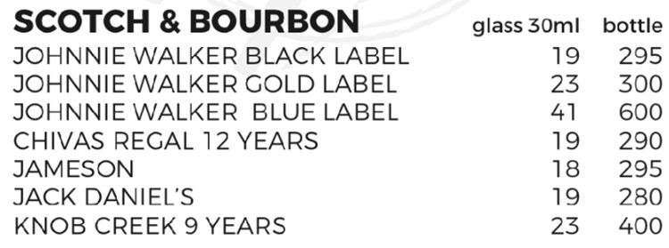 Bang Bang nightclub Singapore scotch brandy strong alcohol brands expensive menu prices