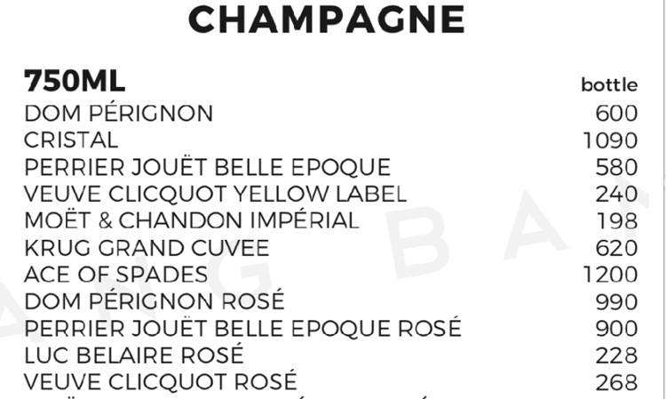 BangBang nightclub Singapore champagne bubbly drinks expensive luxury party alcohol