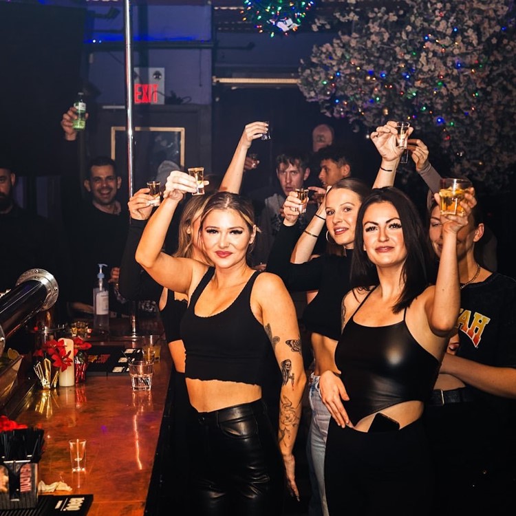 Bar Karma club Toronto girls having fun waitress drinks party