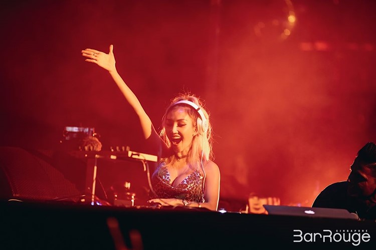 Bar Rouge nightclub Singapore blonde dj girl mixing music must see events parties where to go out tonight