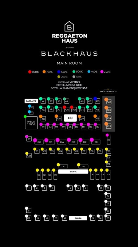 Blackhaus nightclub Madrid map view table vip area regular dj booth dance floor