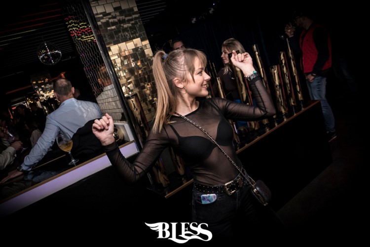 Bless nightclub Marbella sexy girl having fun dancing party nightout