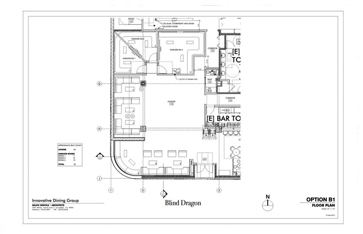 Blind Dragon nightclub Los Angeles map view table sitting bar table bookings