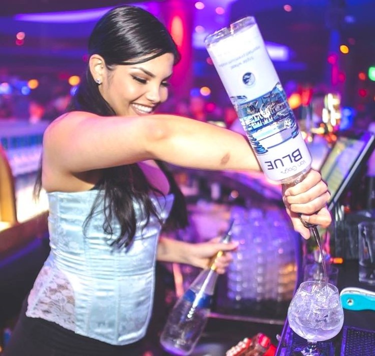 Blue Martini club Orlando party lounge drinks alcohol bottles