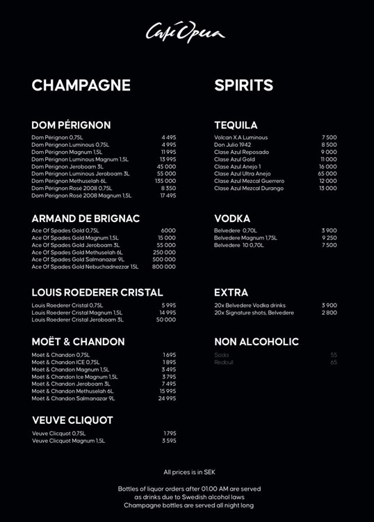 Soirée dans la boîte Café Opera VIP à Stockholm. Trouvez des promoteurs pour la liste des invités sur Clubbable