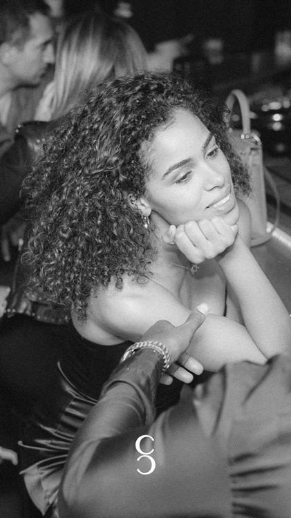 Cafe Chic club in Paris pretty girl having fun go out today open during pandemic