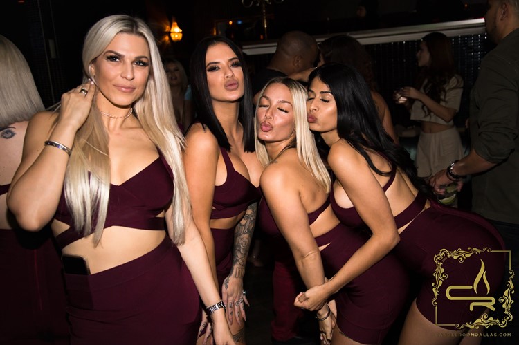 Candleroom Club nightclub Dallas sexy blonde girls waitresses in mini dresses