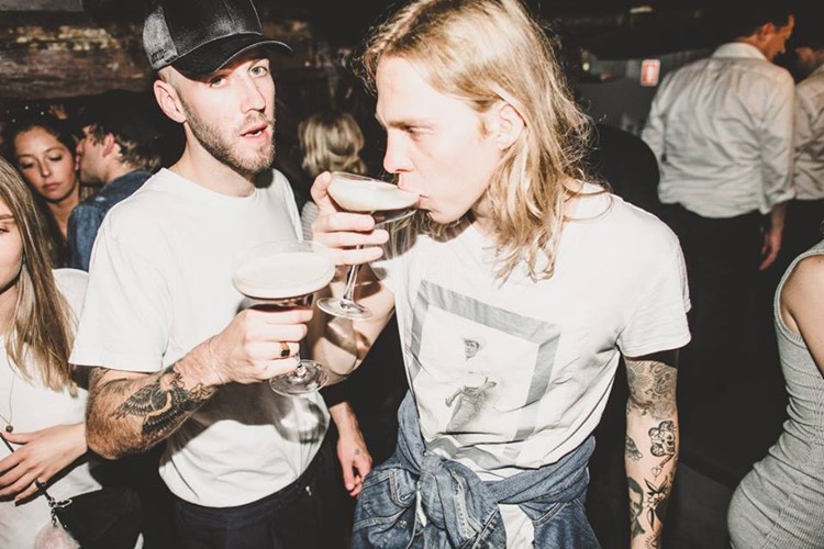 Chateau Motel nightclub Copenhagen boys drinking alcohol champagne