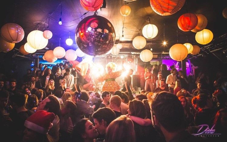 Chin Chin nightclub Amsterdam big party with disco ball