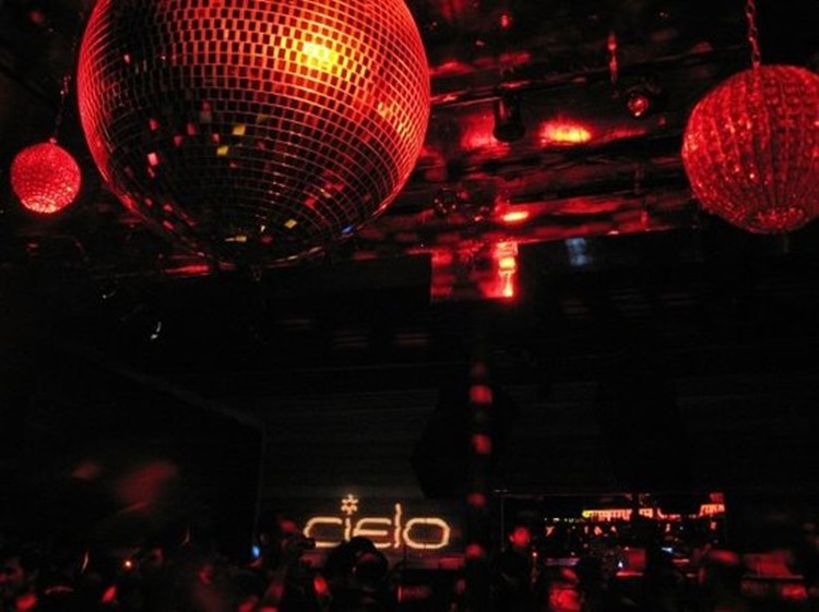 Cielo nightclub New York disco balls red lights