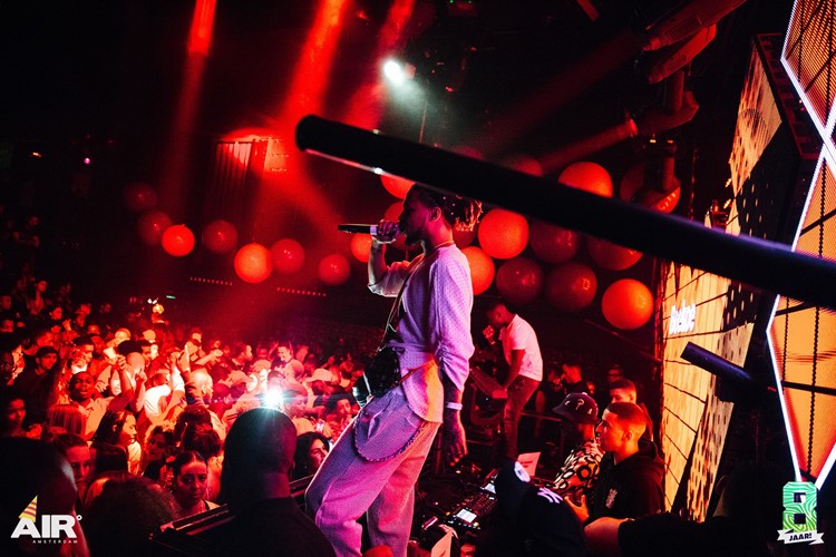Club Air nightclub Amsterdam singer and rapper at anniversary concert show 