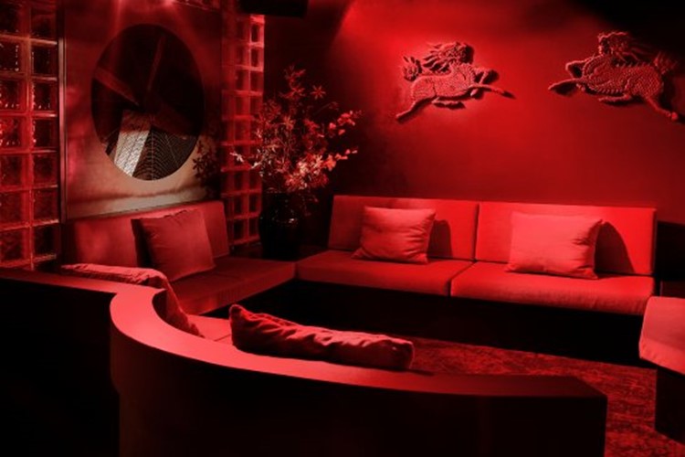 Club NL nightclub Amsterdam red lounge room