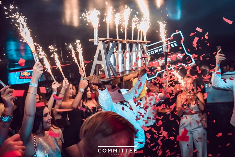 Committee nightclub Valencia bottle parade book your vip table now
