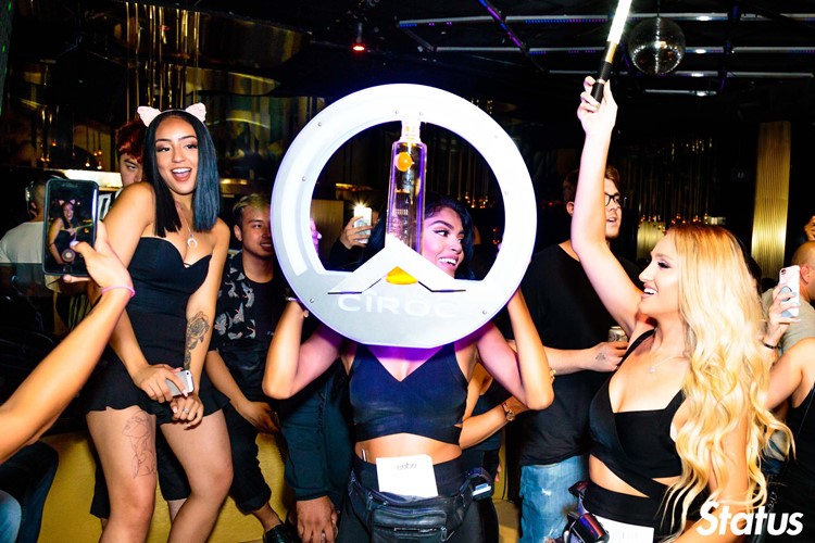 Cube nightclub Toronto blonde girls serving big bottle of vodka sexy waitress