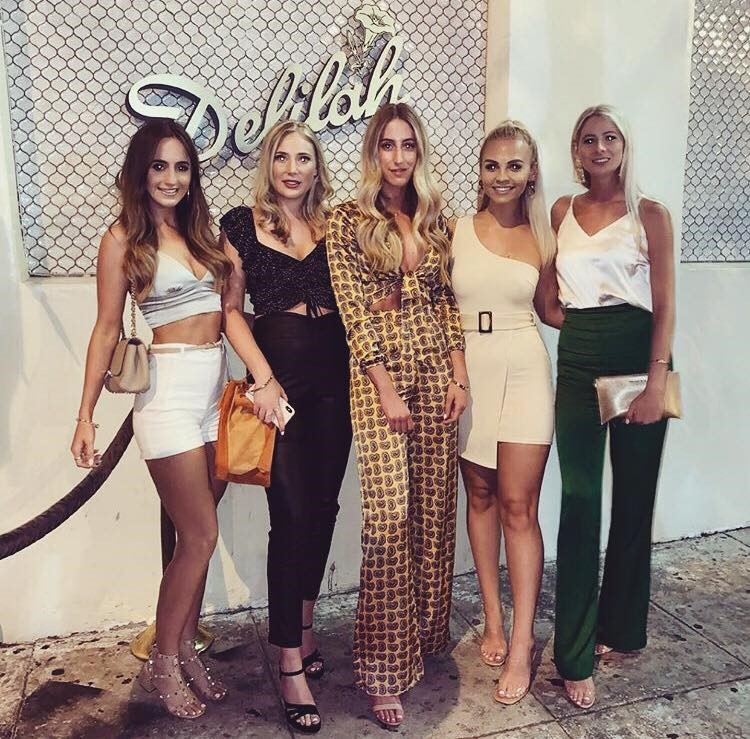 Delilah restaurant Los Angeles pretty blonde brunette girls having fun dresscode dress up fancy luxurious