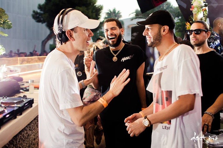 Destino nightclub Ibiza famous djs having fun laughing and talking with each other