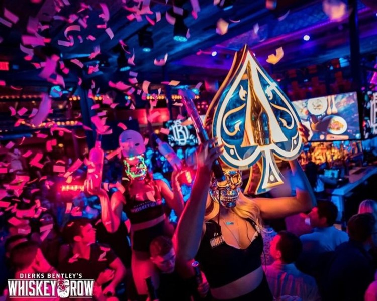 Whisky Row club in Arizona champagne bubbles parade fun nightout party