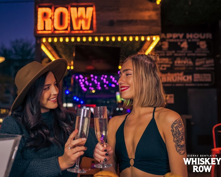 Whisky Row club in Arizona pretty blonde girls drinking champagne fun nightout go out tonight