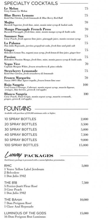 Drais Beach club Las Vegas bottle menu prices champagne bubbles parade book celebrate vip table service hen bachelor birthday parties packages alcohol bottle drinks