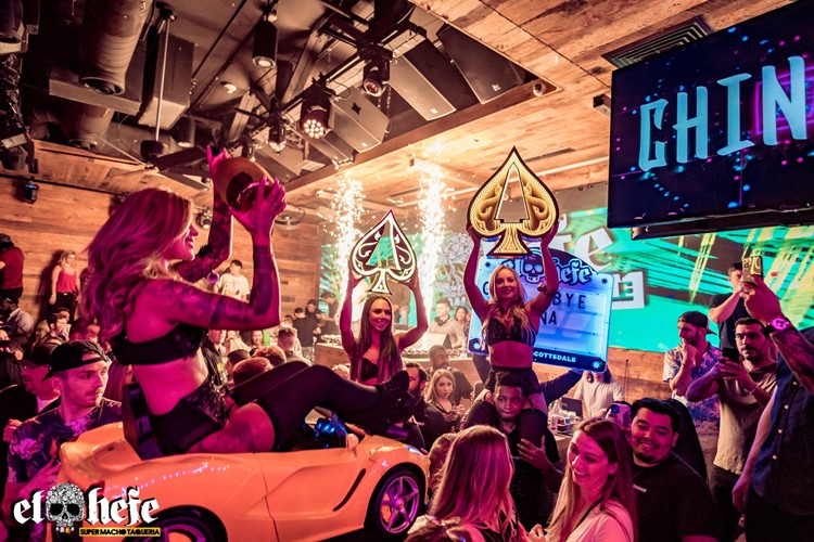 El Hefe club in Arizona Scottsdale celebration bubbles champagne event birthday bachelor