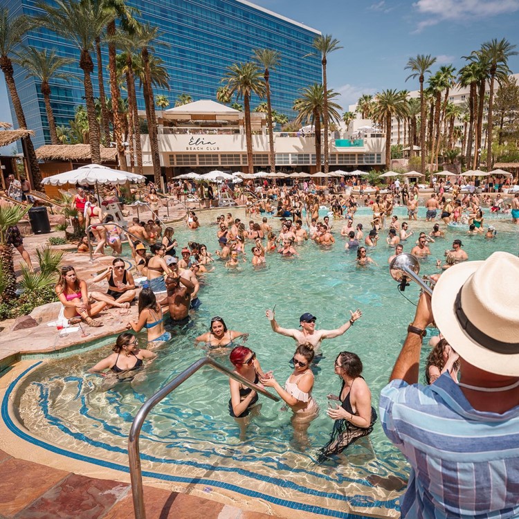 Elia beach club Las Vegas outdoor pool fun party day partying clubbing