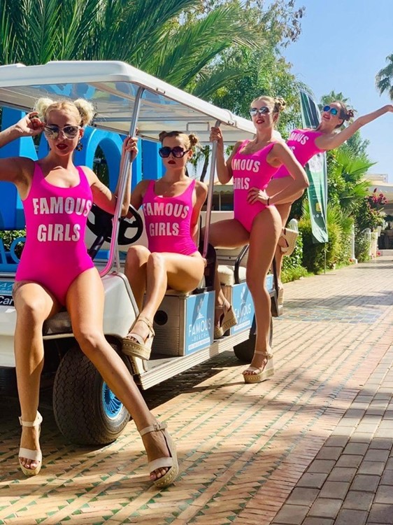 Famous Beach club Marrakech pretty blonde girls waitresses fun party event 