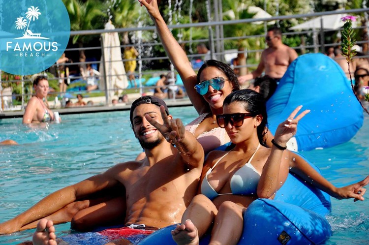 Famous Beach club Marrakech girls guys swimming fun party pool parties