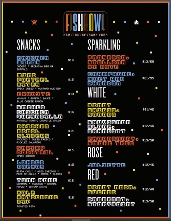 Fishbowl New York City club price per bottle champagne bubbles sparkling vodka wine gin cognac whisky rum drinks beverages