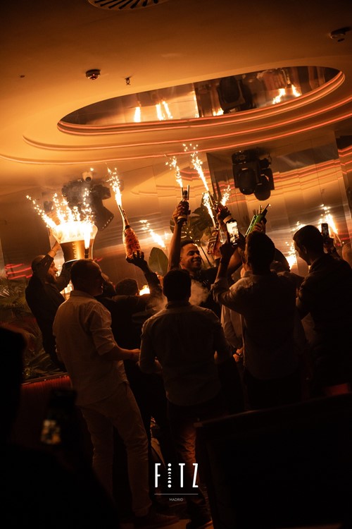 Fitz nightclub in Madrid bottle parade book your vip table celebrate now